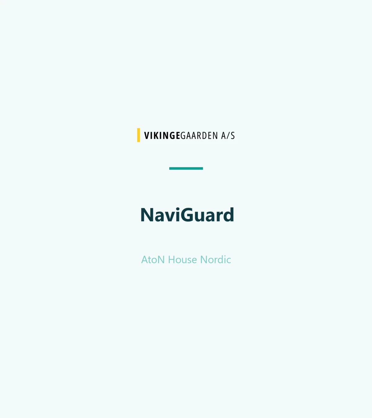 Vikingegaarden logo card for NaviGuard, AtoN House Nordic.