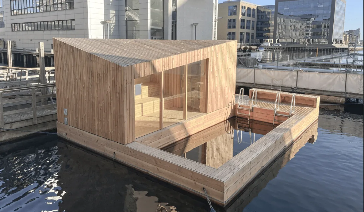 Concrete floating bridge in the Port of Copenhagen