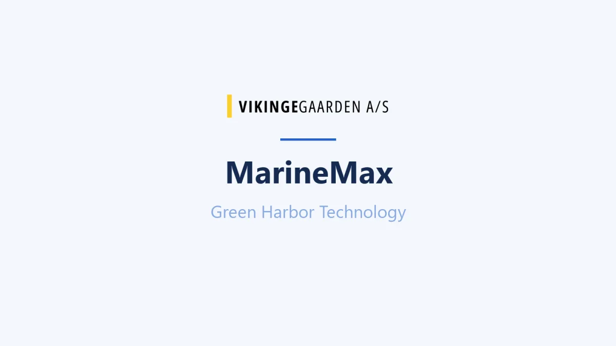 Vikingegaarden logo card for MarineMax, Green Harbor Technology.