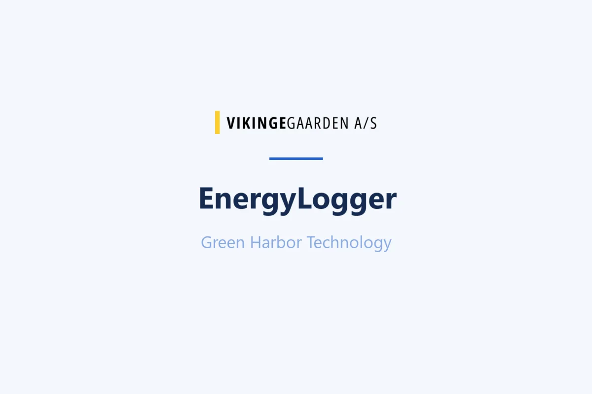 Vikingegaarden logo card for EnergyLogger, Green Harbor Technology.