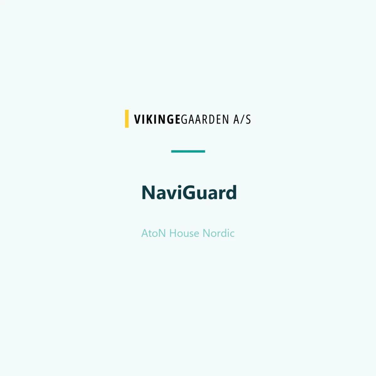 Vikingegaarden logo card for NaviGuard, AtoN House Nordic.