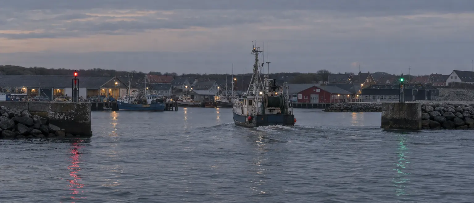 A representative scene for this solution, seen from a distance: Harbour entrance light