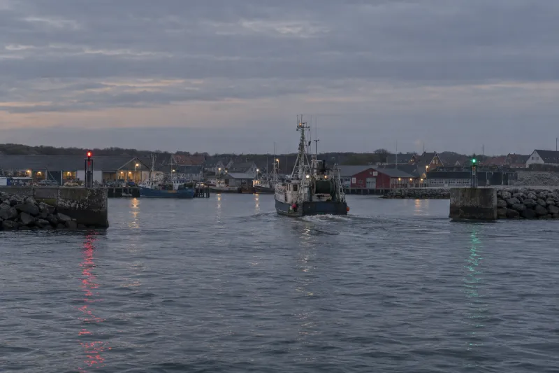 A representative scene for this solution, seen from a distance: Harbour entrance light