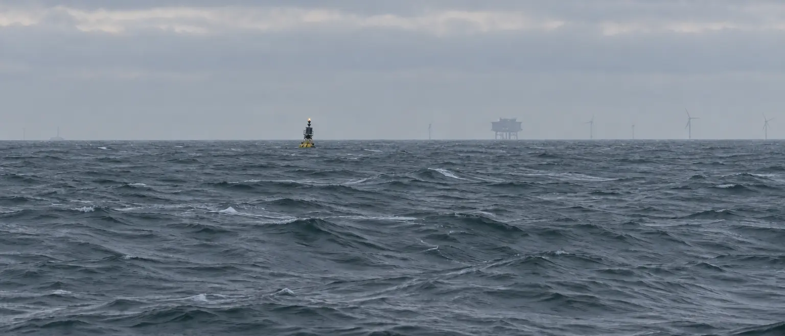 A representative scene for this solution, seen from a distance: Offshore racon buoy